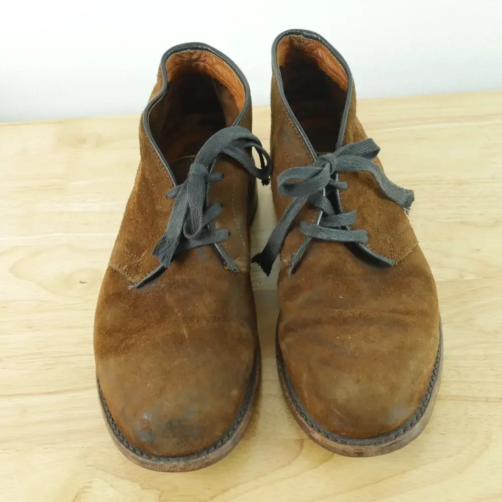 FRYE Men's Chukka Boots 9B Brown Suede USA Made Lace Up Shoes Desert‎ Patina